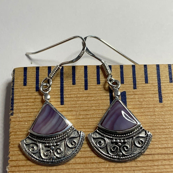 E1058 Fun Fancy Wampum Sterling Silver Earrings