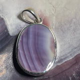 P1072 Medium Oval Wampum Sterling Silver Inlay Pendant