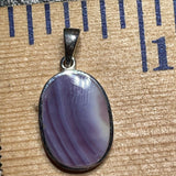 P1072 Medium Oval Wampum Sterling Silver Inlay Pendant