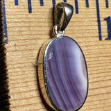 P1072 Medium Oval Wampum Sterling Silver Inlay Pendant