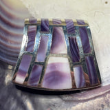 P1077 Slide Large Wampum Sterling Silver Inlay Pendant