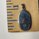 P1075 Large Oval Wampum Sterling Silver Inlay Pendant