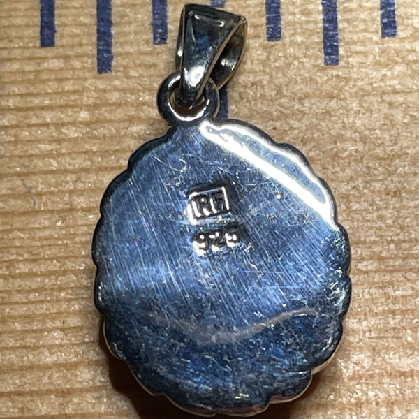 P1092 Rope Sterling Silver Wampum Inlay Pendant
