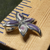 P1091 Flower Sterling Silver Wampum Inlay Pendant