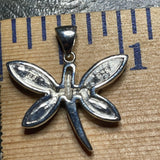P1093 Dragonfly Sterling Silver Wampum Inlay Pendant