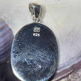 P1084 Large Mosaic Sterling Silver Wampum Inlay Pendant