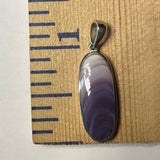 P1076 Long Oval Wampum Sterling Silver Inlay Pendant