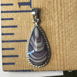 P1078 Teardrop Bead Wampum Sterling Silver Inlay Pendant