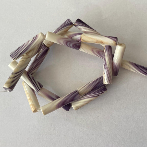 5011 22x5mm purple tube wampum