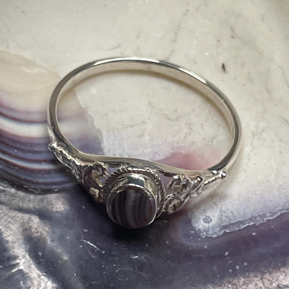 R1029 Sterling Silver Wampum Ring