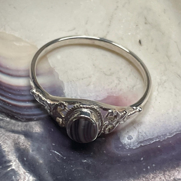 R1029 Sterling Silver Wampum Ring