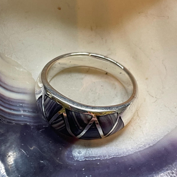 R1047 Sterling Silver Wampum Ring