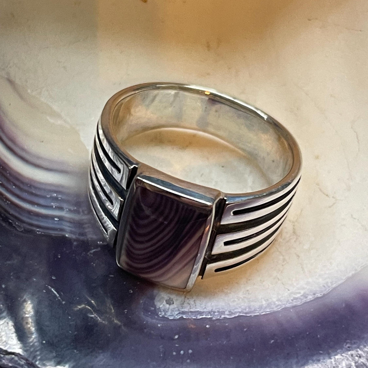 R1052 Sterling Silver Wampum Ring