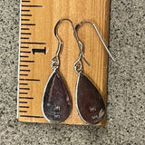 E1202 Teardrop Bead Wampum Sterling Silver Earrings