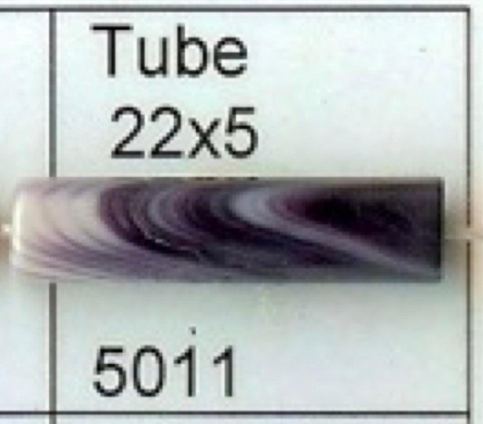 5011 22x5mm purple tube wampum