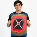 Pink Cross Window — unique person holding canvas