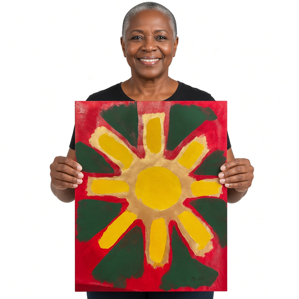 Sun Rays — unique person holding canvas