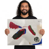 Magenta Gestures — unique person holding canvas