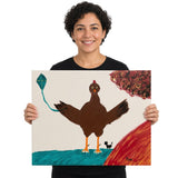 Loki / Hen and Kite — unique person holding canvas