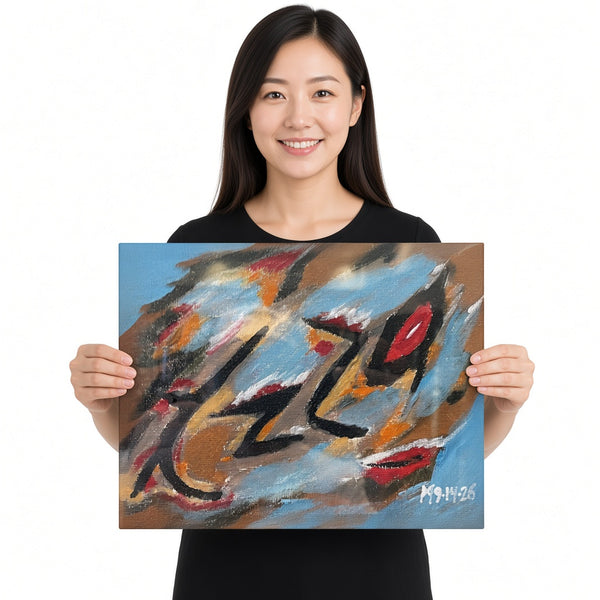Lightning Script — unique person holding canvas
