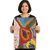Red Hare — unique person holding canvas
