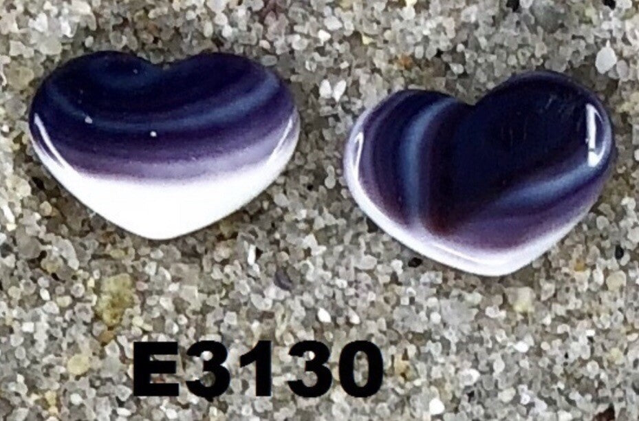 E3130 Heart Medium Studs Wampum Natural Earrings Sterling Silver