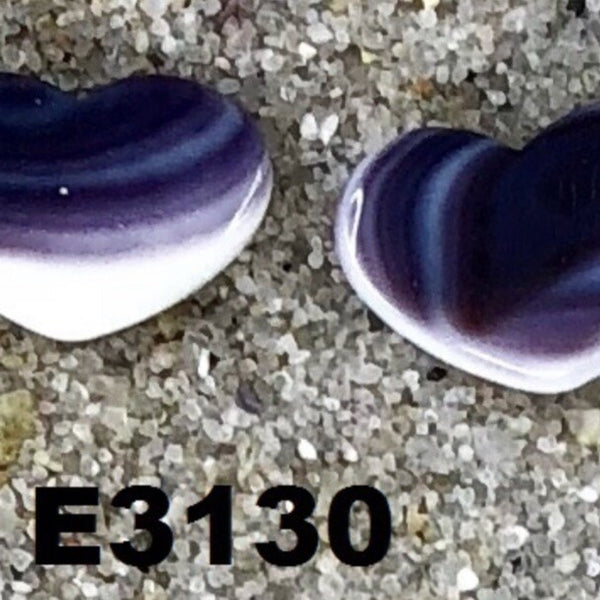 E3130 Heart Medium Studs Wampum Natural Earrings Sterling Silver