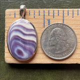 P1086 Oval XL Sterling Silver Wampum Inlay Pendant