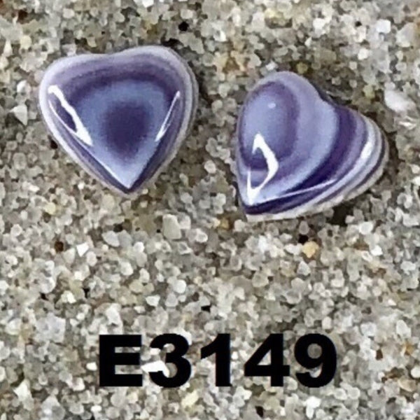 E3149 Heart Small Studs Wampum Natural Earrings Sterling Silver