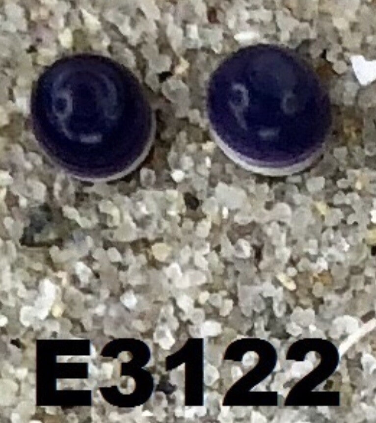 E3122 6mm Ball Stud Wampum Natural Earrings Sterling Silver