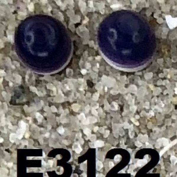 E3122 6mm Ball Stud Wampum Natural Earrings Sterling Silver