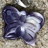 P3364 Butterfly Wampum Natural Sterling Silver Pendant