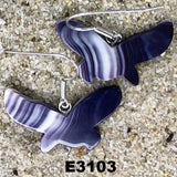E3103 V-Gull Wampum Natural Earrings Sterling Silver