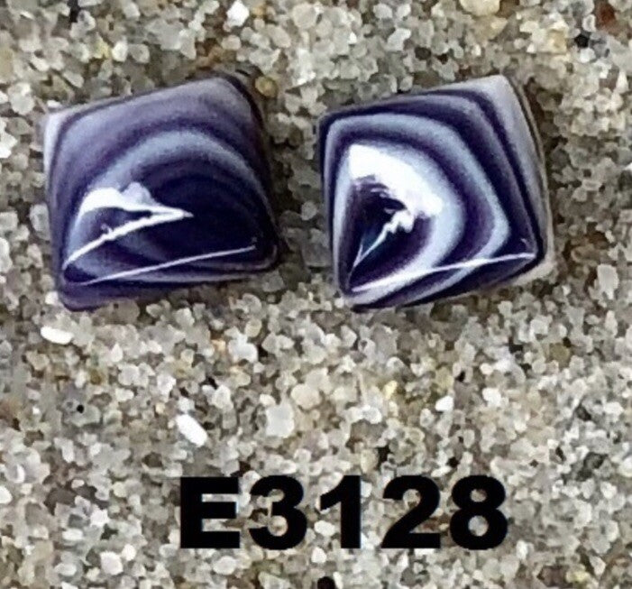 E3128 Wampum Natural Earrings Sterling Silver