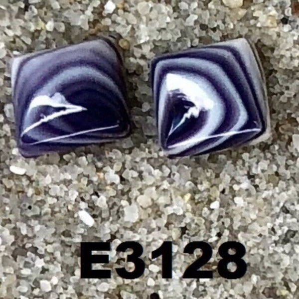 E3128 Wampum Natural Earrings Sterling Silver