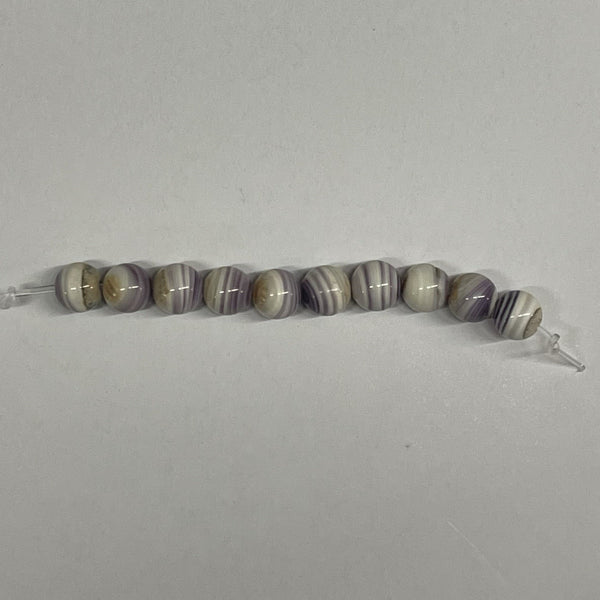 5063 Round 6mm purple wampum