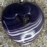 P3366 Heart in Heart Wampum Natural Sterling Silver Pendant
