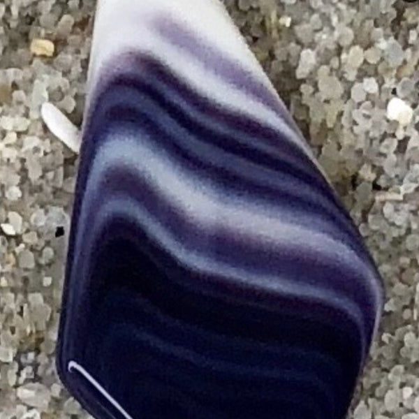 P3361 Tie Long Wampum Natural Sterling Silver Pendant