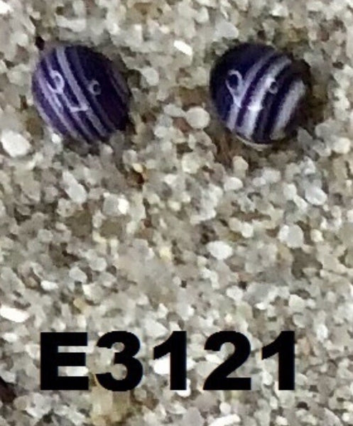 E3121 Wampum Natural Earrings Sterling Silver