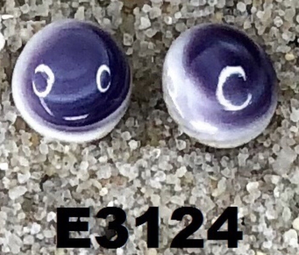 E3124 Round Small Stud Wampum Natural Earrings Sterling Silver