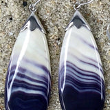 E3100 Teardrop Wampum Natural Earrings Sterling Silver