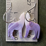 E3163 Wolf Wampum Sterling Silver Earrings