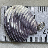 P3400 Quahaug Large 30mm Wampum Natural Sterling Silver Pendant