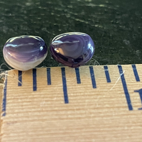 E3149 Heart Small Studs Wampum Natural Earrings Sterling Silver